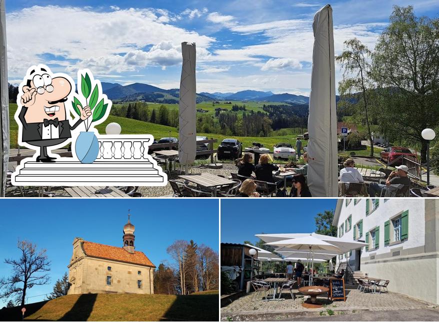 Jetez un coup d’œil à quoi ressemble Gasthaus St. Meinrad – Restaurant. Saal. Terrasse. Zimmer à l'extérieur