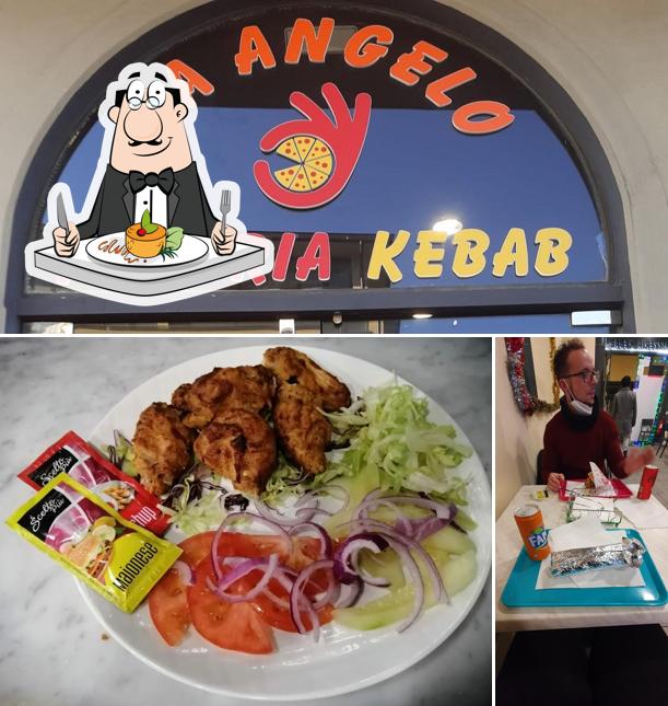 Tra le varie cose da DA ANGELO pizzeria e kebab si possono trovare la cibo e interni