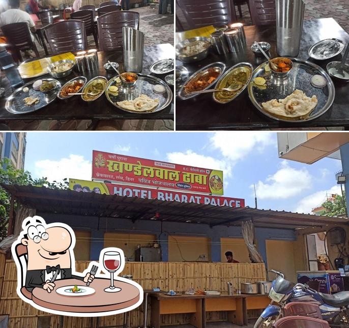 The picture of food and exterior at Khandelwal Dhaba