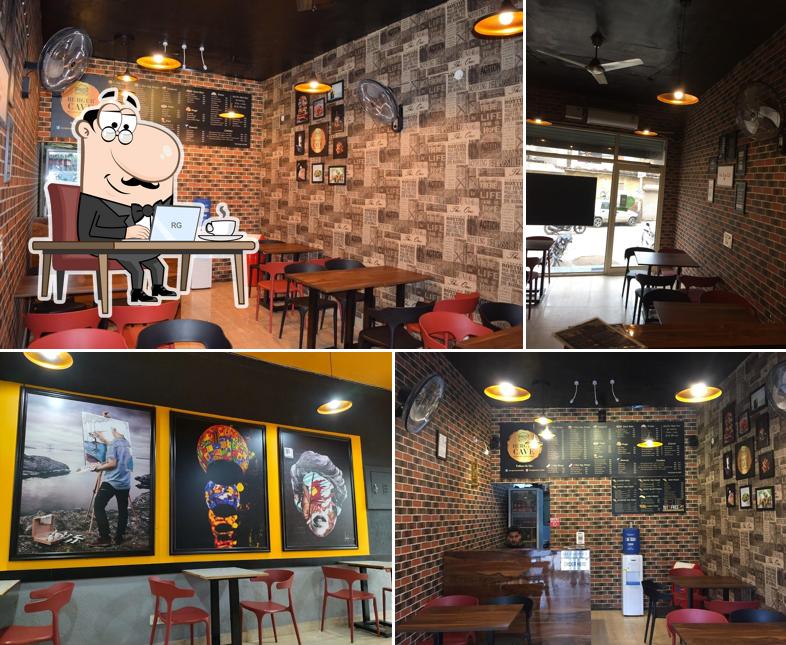 The interior of BURGER CAVE (Pure Veg) -Best Burger Restaurant in Dera Bassi Best Pizza Restaurant