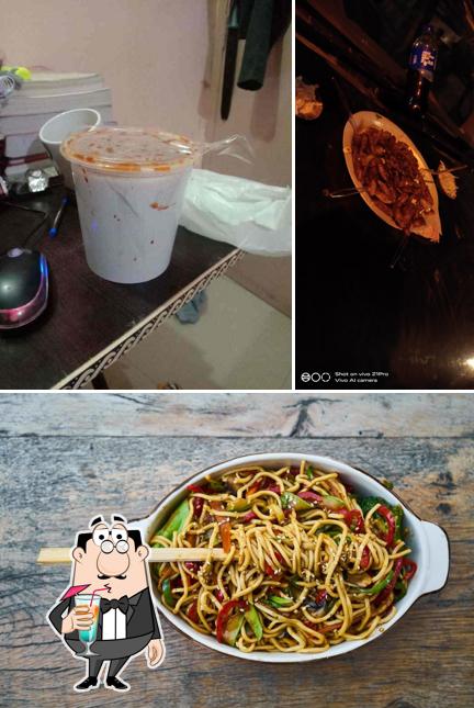 The photo of drink and food at Shanghai Chinese Food