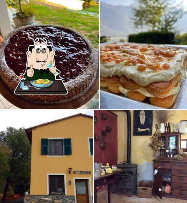 The photo of food and interior at Agriturismo A Ca Vegia