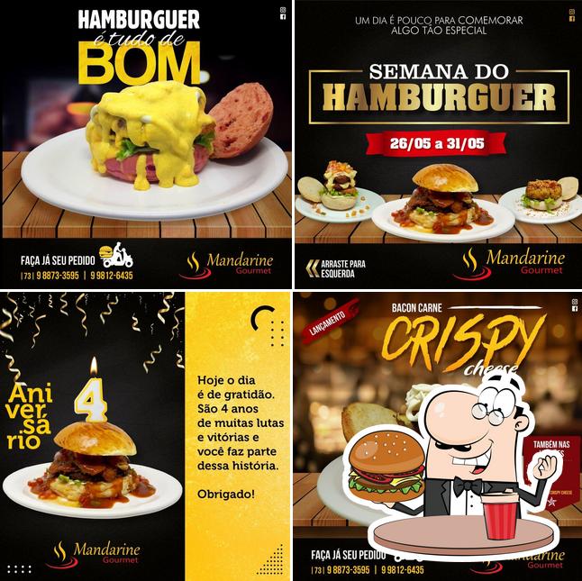 Consiga um hambúrguer no Mandarine Gourmet