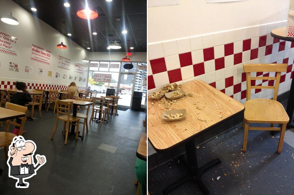 Take a seat at one of the tables at Five Guys