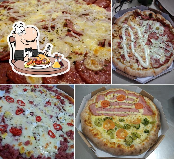 Escolha pizza no Bom Burger e Pizzaria