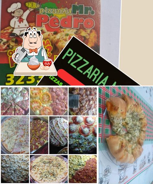 Pizzaria Mr.Pedro serve uma seleção de sobremesas