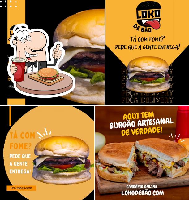 Hambúrguer em Loko de Bão burguer