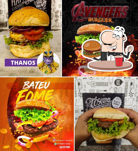 Consiga um hambúrguer no Avengers burguer