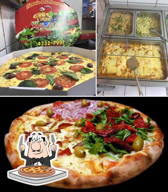 Escolha diferentes variedades de pizza