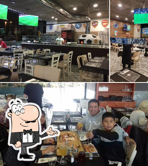 Sports Bar Italian Food is distinguished by interior and dining table