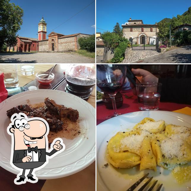 La esterno e cibo del ristorante