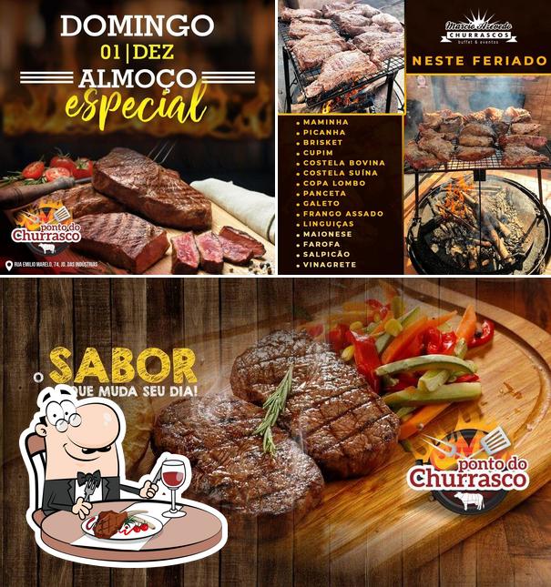 Experimente refeições de carne no Ponto do Churrasco