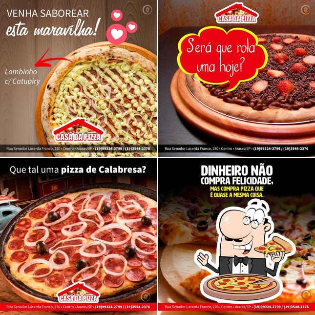 Escolha pizza no Casa da Pizza