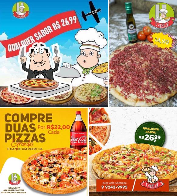 Escolha pizza no Capital Pizzaria Express