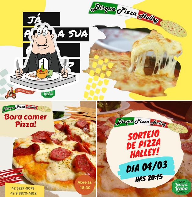 Comida em Pizzaria Halley