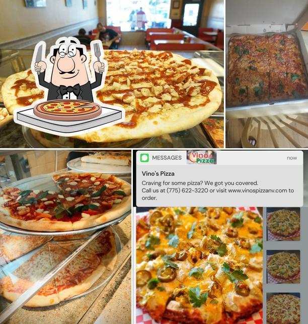 Get pizza at Vino's Pizza