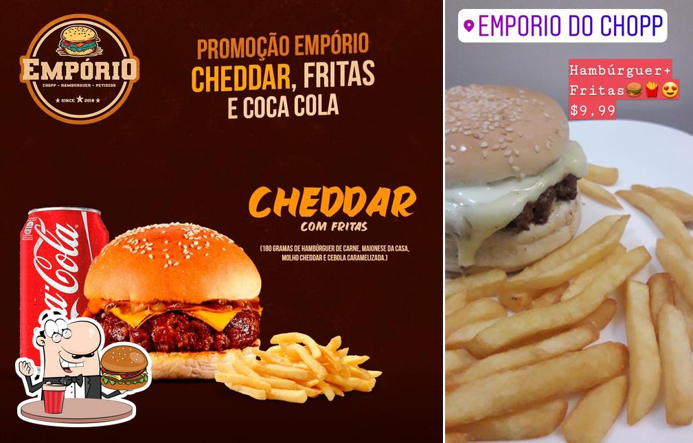 Consiga um hambúrguer no Empório do Chopp