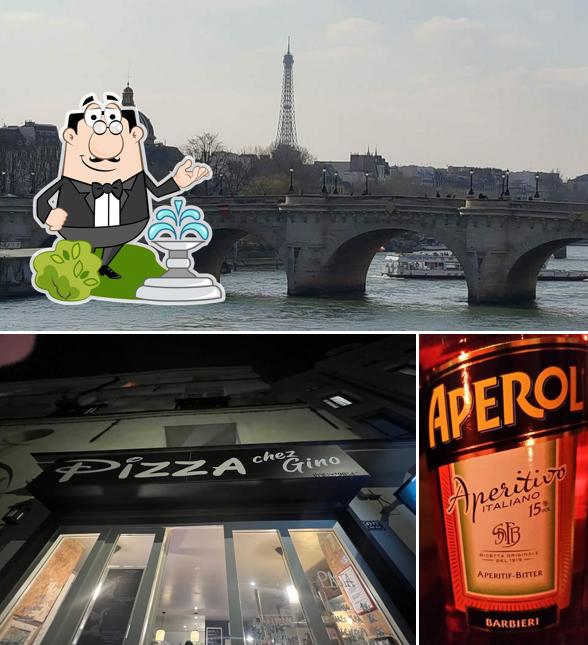 Jetez un coup d’oeil à la photo représentant la extérieur et de l'alcool concernant Pizza chez Gino