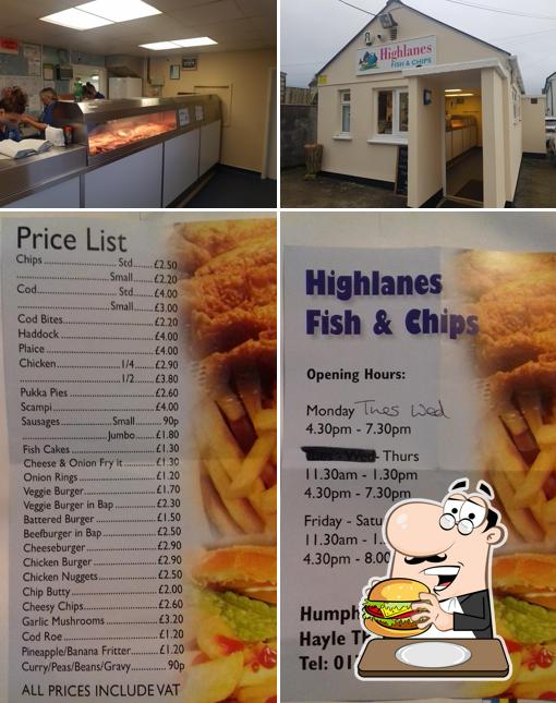 Order a burger at Highlanes Fish & Chips