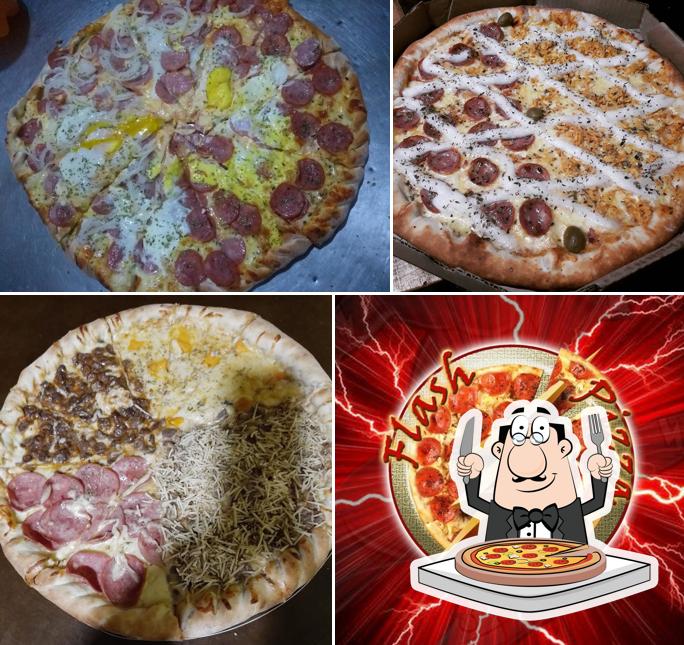 Escolha diferentes variedades de pizza