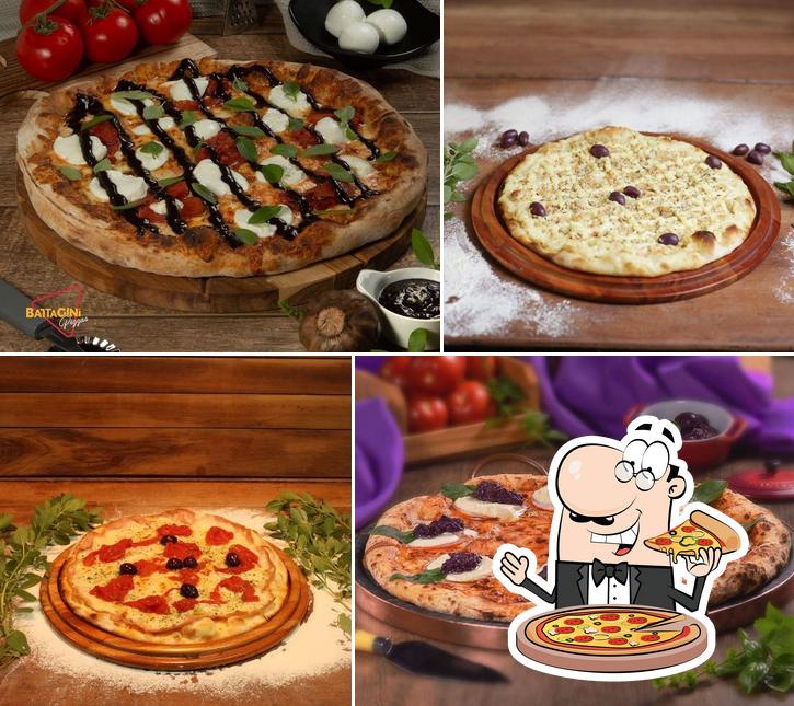 Consiga diferentes tipos de pizza