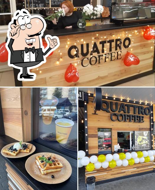 В QUATTRO COFFEE есть внутреннее оформление, еда и многое другое