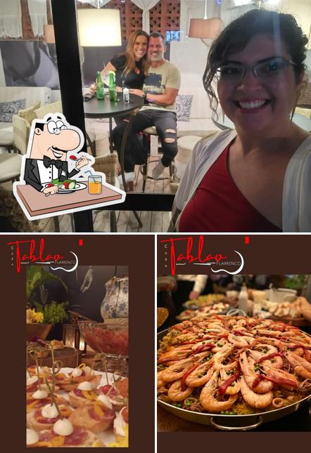 Esta é a ilustração mostrando comida e interior a Casa Tablao Flamenco bar e gastronomia Londrina