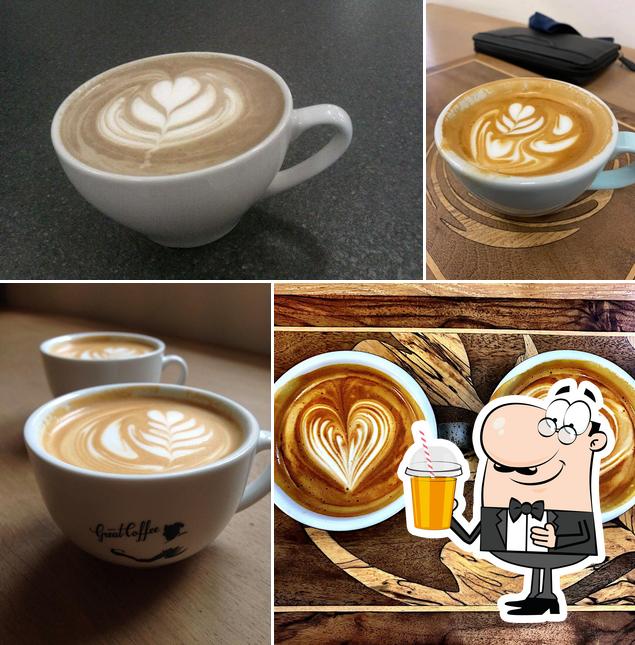 Enjoy a beverage at Great Coffee