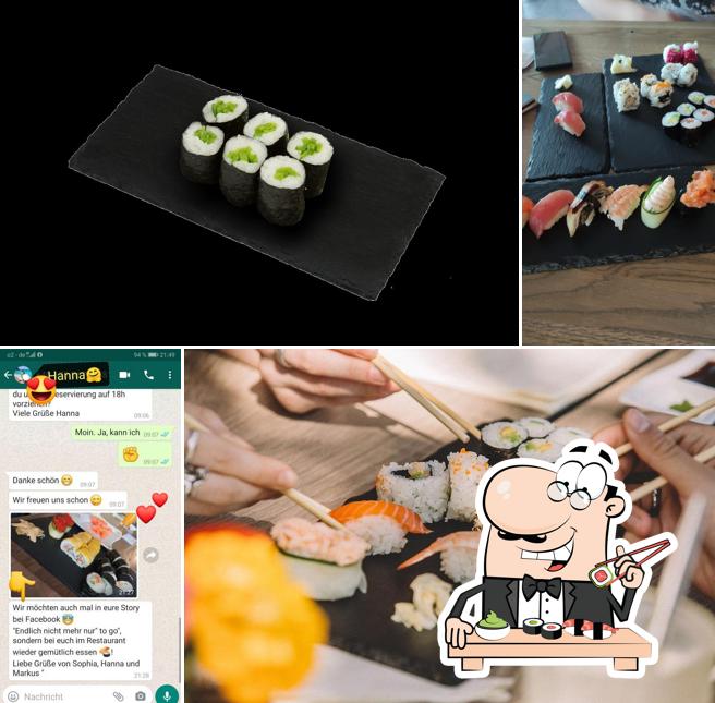 Les sushi sont disponibles à KAZUMI Sushi Manufaktur