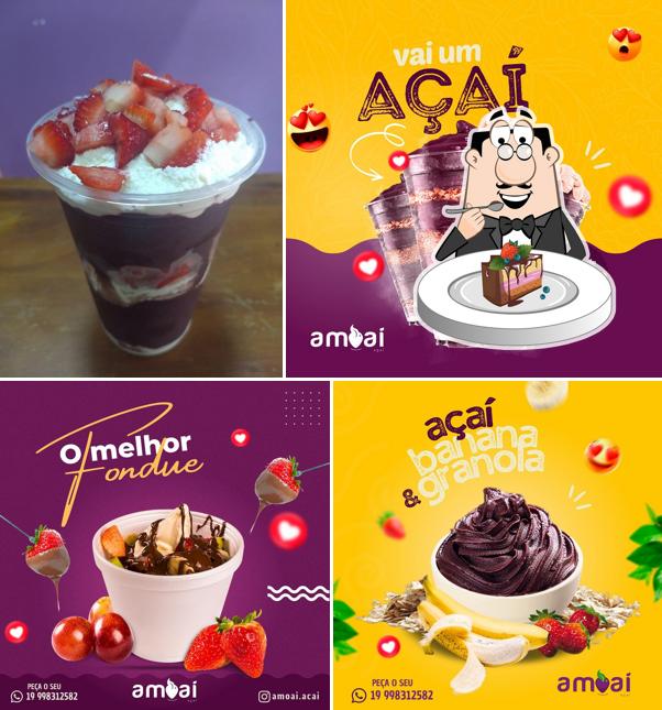 Bolo de chocolate em Amoai Açaí