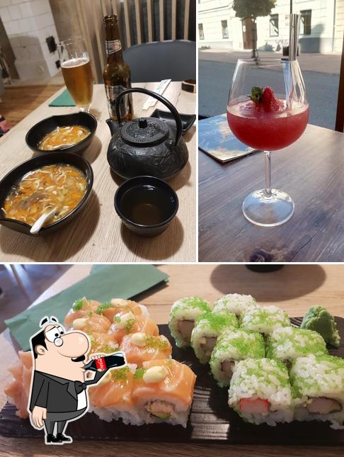 The restaurant's drink and sushi