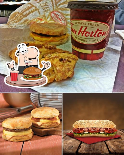 Try out a burger at Tim Hortons