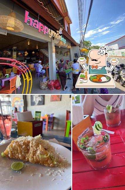 This is the picture depicting food and exterior at Warung Happy Monkeys