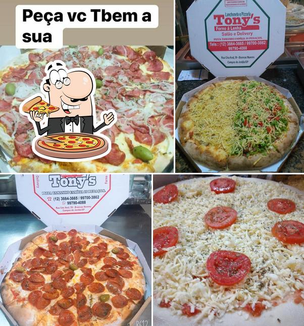 Peça diferentes variedades de pizza