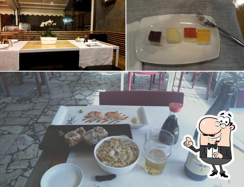La interni e cibo del ristorante