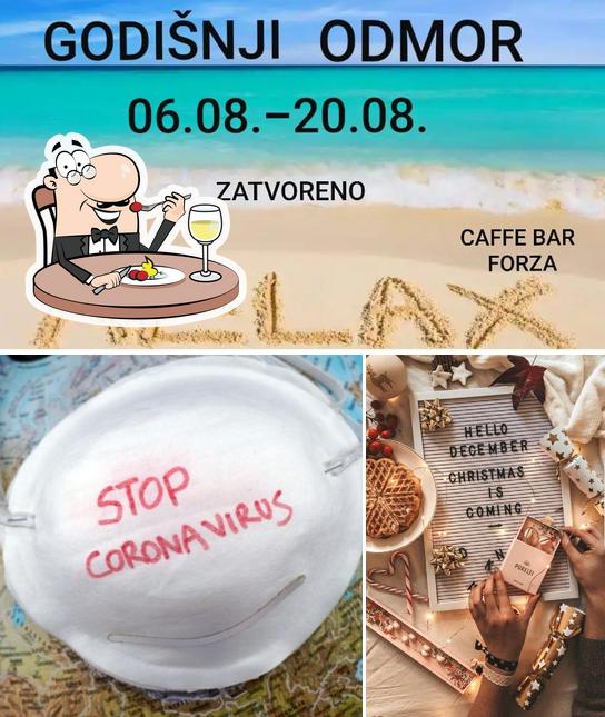 Caffe bar Forza si caratterizza per la cibo e esterno