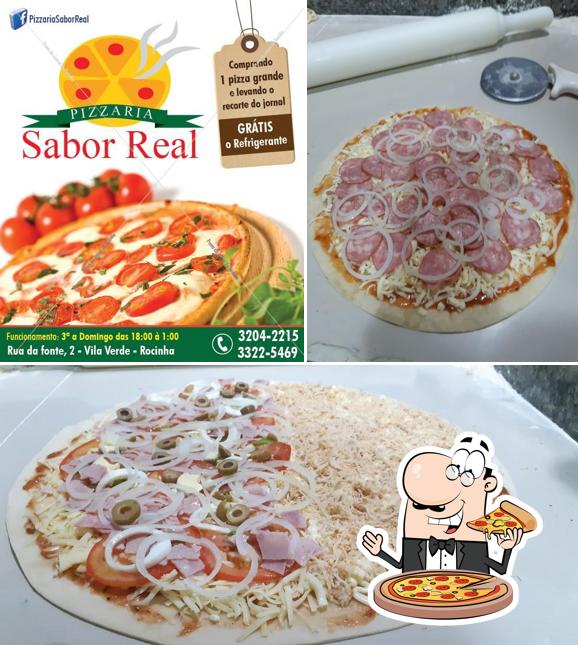 No Pizzaria Sabor Real, você pode pedir pizza