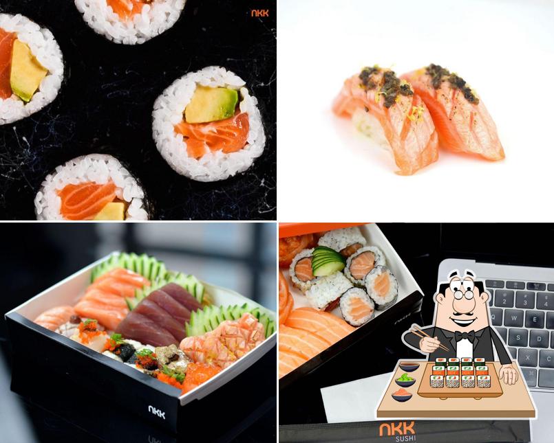 Rolos de sushi são disponibilizados no NKK Delivery - Itaim Bibi