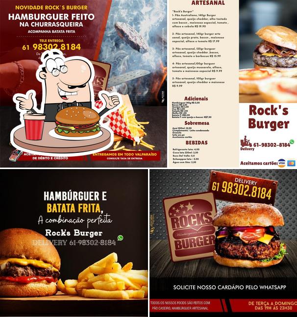 Os hambúrgueres do Rock's Grill irão satisfazer uma variedade de gostos