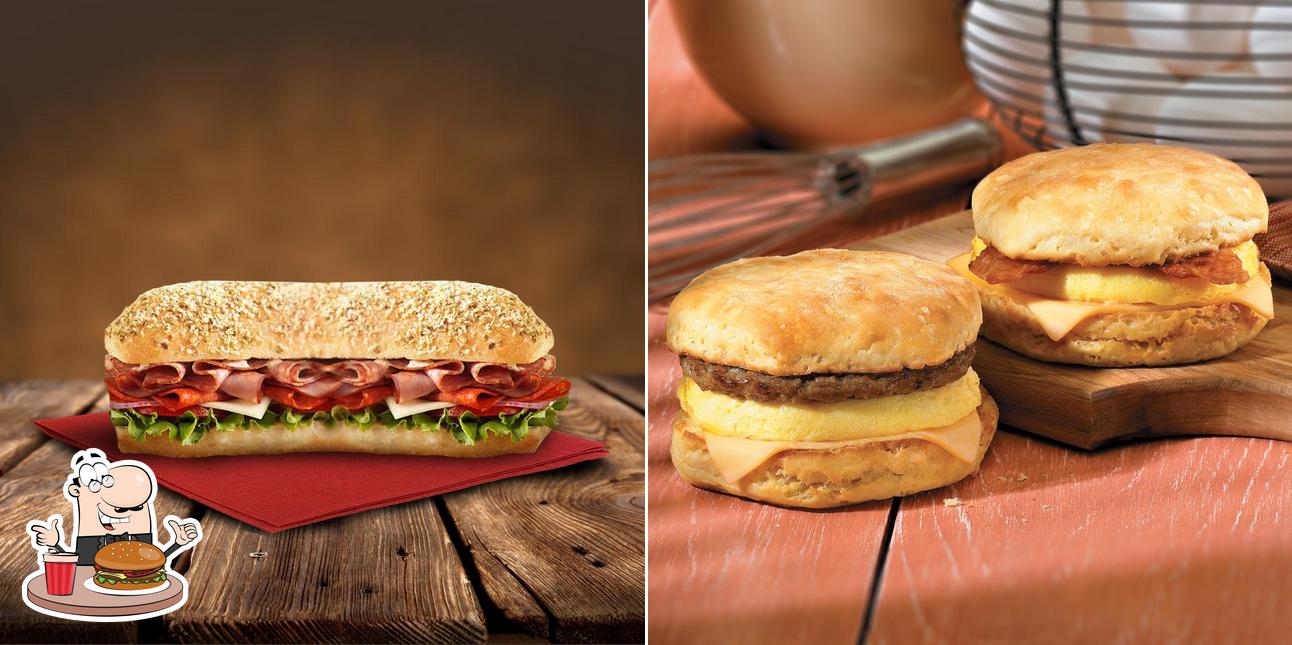 Get a burger at Tim Hortons