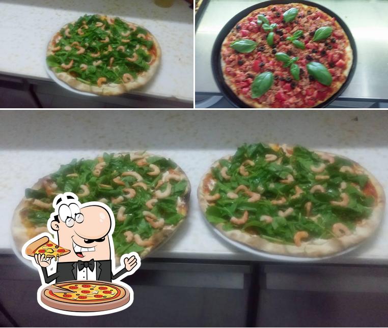 Pick various types of pizza