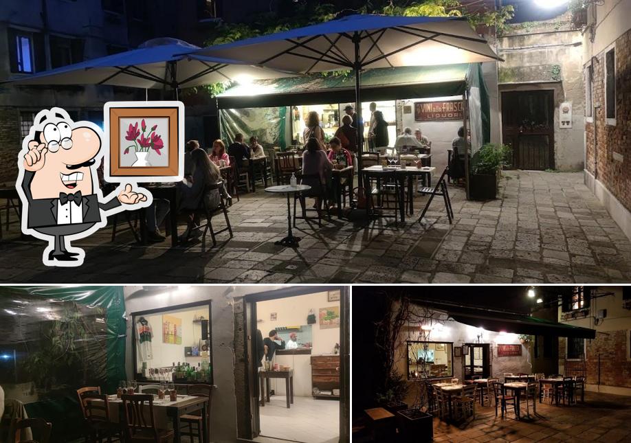 Gli interni di Osteria Alla Frasca