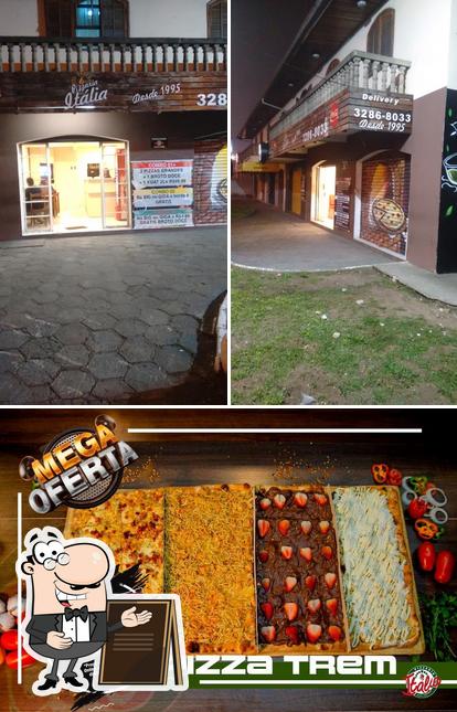 Entre diversos coisas, exterior e comida podem ser encontrados no Pizzaria Itália Boqueirão