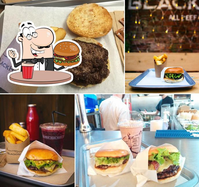 Order a burger at BlackHorn Burgers