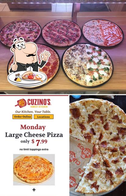 Try out pizza at Cuzino's Family Kitchen