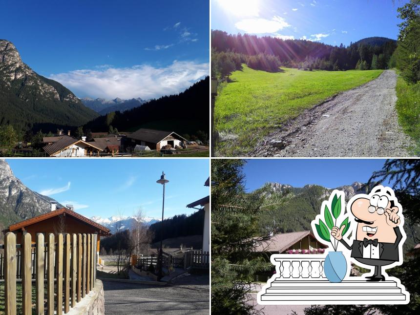 Goditi la vista dall'area esterna di Albergo Ristorante "Pozzole" - Centro BENESSERE e Fitness - Ideale per VACANZE in coppia o con la famiglia VAL DI FIEMME