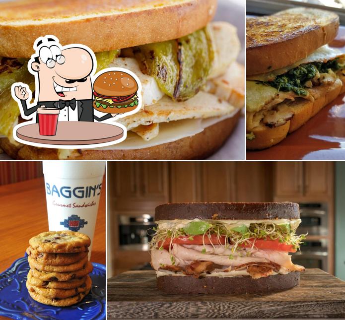 Order a burger at Baggin's Gourmet Sandwiches