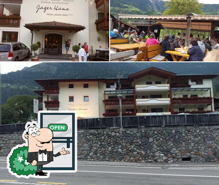 Puoi goderti l'aria fresca da seduto all'esterno di Ristorante Pizzeria Jager Hans