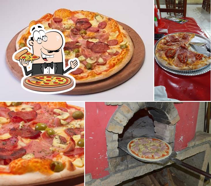 Escolha diferentes variedades de pizza