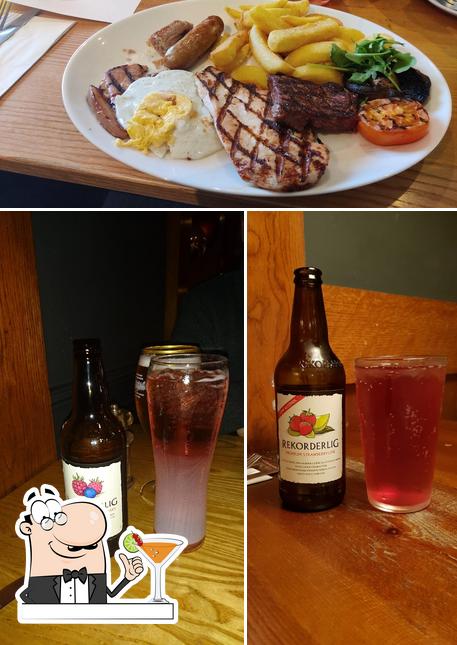 This is the picture displaying drink and food at The Highwayman Beefeater